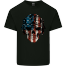 USA Flag Biker Skull Motorcycle Motorbike Mens Cotton T-Shirt Tee Top Black
