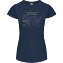 US National Parks Hiking Trekking Walking Womens Petite Cut T-Shirt Navy Blue