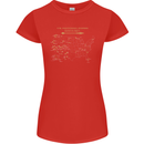 US National Parks Hiking Trekking Walking Womens Petite Cut T-Shirt Red