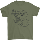 U Dropped Your Brain Sarcastic Dumb Stupid Mens T-Shirt 100% Cotton Military Green