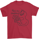 U Dropped Your Brain Sarcastic Dumb Stupid Mens T-Shirt 100% Cotton Red