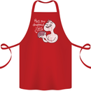 U Dropped Your Brain Sarcastic Stupid Dumb Cotton Apron 100% Organic Red