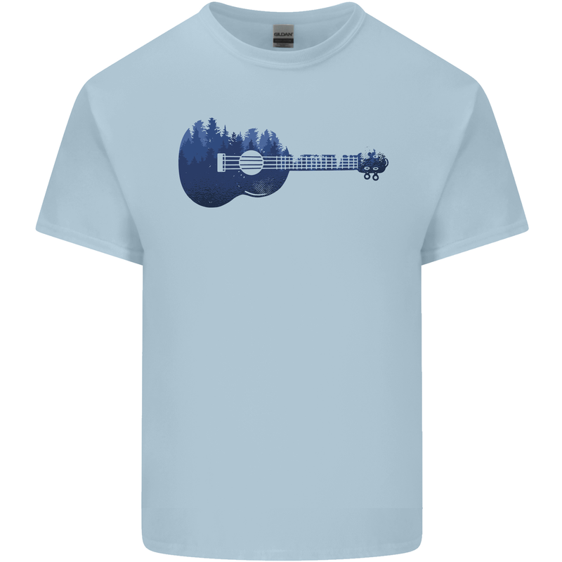Ukulele Forest Guitar Music Guitarist Mens Cotton T-Shirt Tee Top Light Blue