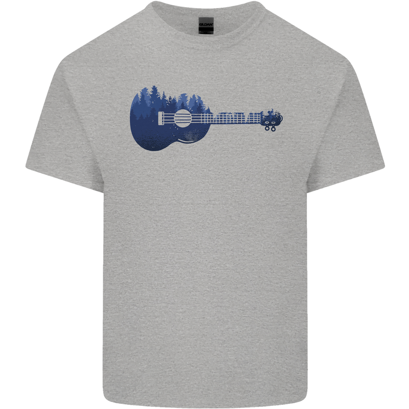 Ukulele Forest Guitar Music Guitarist Mens Cotton T-Shirt Tee Top Sports Grey