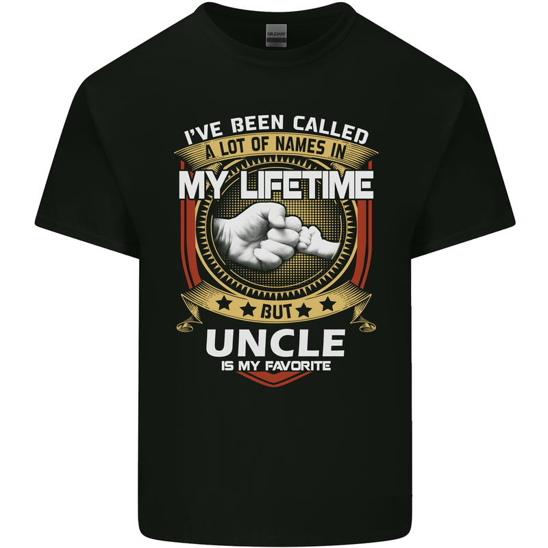 Uncle Is My Favourite Funny Fathers Day Mens Cotton T-Shirt Tee Top Black