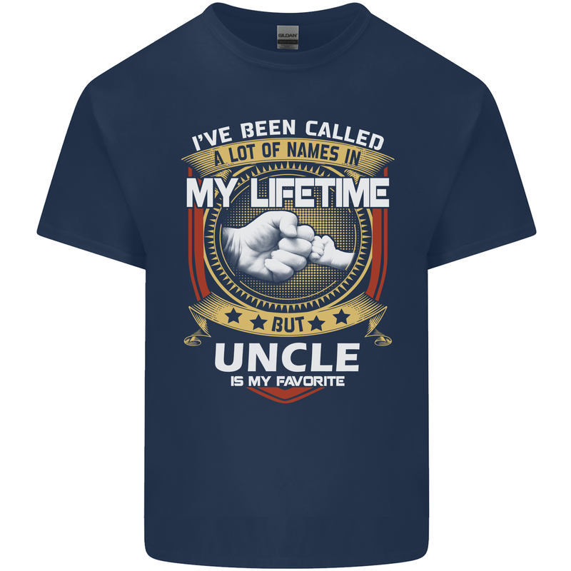 Uncle Is My Favourite Funny Fathers Day Mens Cotton T-Shirt Tee Top Navy Blue