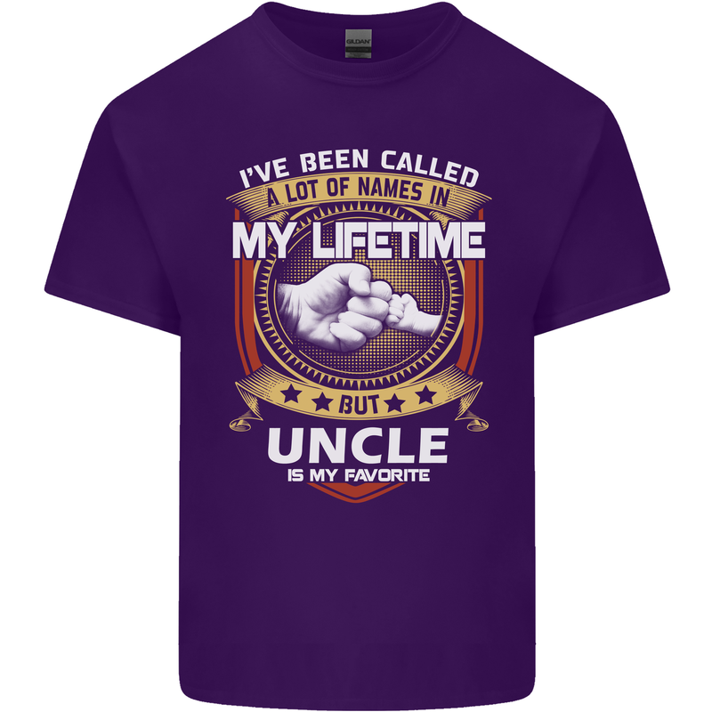 Uncle Is My Favourite Funny Fathers Day Mens Cotton T-Shirt Tee Top Purple