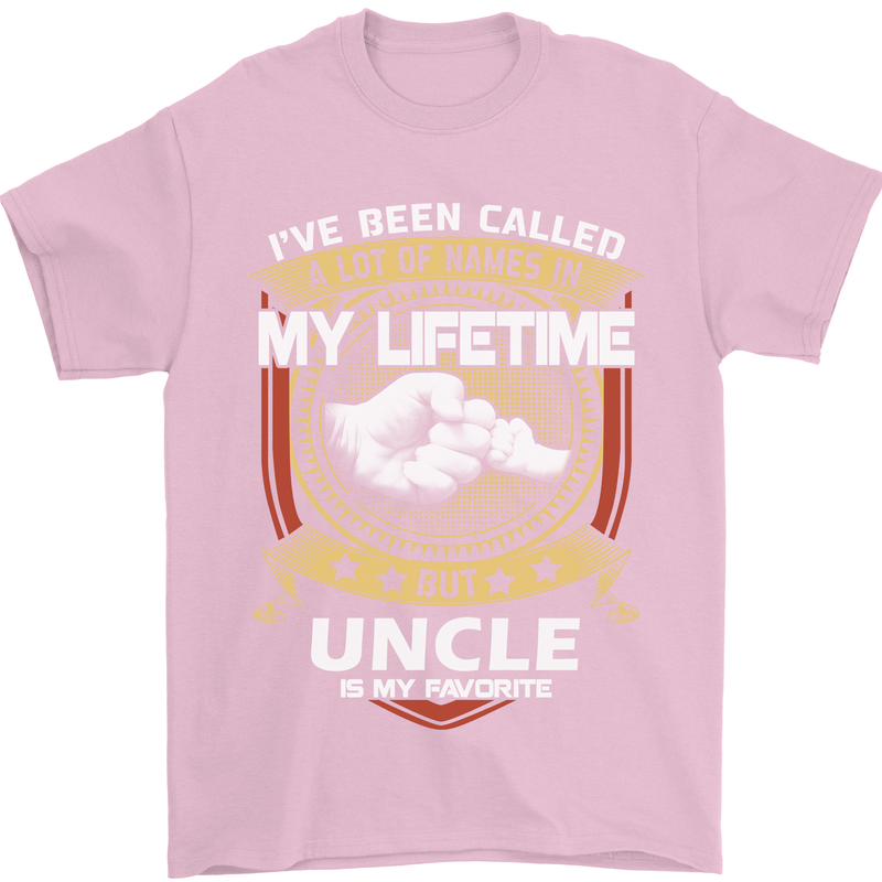Uncle Is My Favourite Funny Fathers Day Mens T-Shirt Cotton Gildan Light Pink