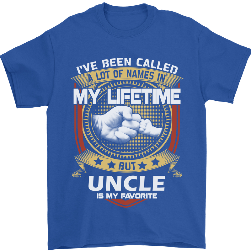 Uncle Is My Favourite Funny Fathers Day Mens T-Shirt Cotton Gildan Royal Blue