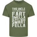 Uncle Is a Fart Smella Funny Fathers Day Mens Cotton T-Shirt Tee Top Military Green