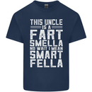 Uncle Is a Fart Smella Funny Fathers Day Mens Cotton T-Shirt Tee Top Navy Blue