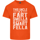 Uncle Is a Fart Smella Funny Fathers Day Mens Cotton T-Shirt Tee Top Orange