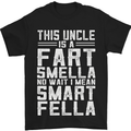 Uncle Is a Fart Smella Funny Fathers Day Mens T-Shirt Cotton Gildan Black
