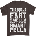 Uncle Is a Fart Smella Funny Fathers Day Mens T-Shirt Cotton Gildan Dark Chocolate