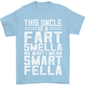 Uncle Is a Fart Smella Funny Fathers Day Mens T-Shirt Cotton Gildan Light Blue