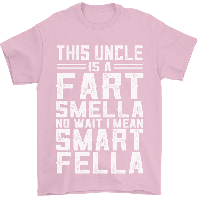 Uncle Is a Fart Smella Funny Fathers Day Mens T-Shirt Cotton Gildan Light Pink