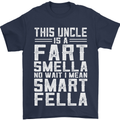 Uncle Is a Fart Smella Funny Fathers Day Mens T-Shirt Cotton Gildan Navy Blue