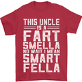 Uncle Is a Fart Smella Funny Fathers Day Mens T-Shirt Cotton Gildan Red
