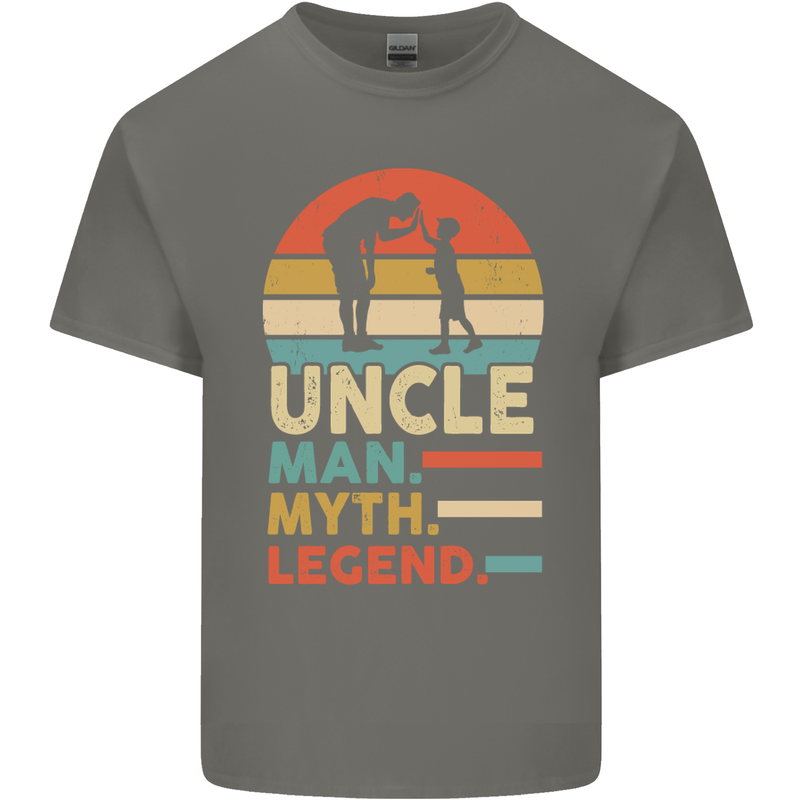 Uncle Man Myth Legend Funny Fathers Day Mens Cotton T-Shirt Tee Top Charcoal