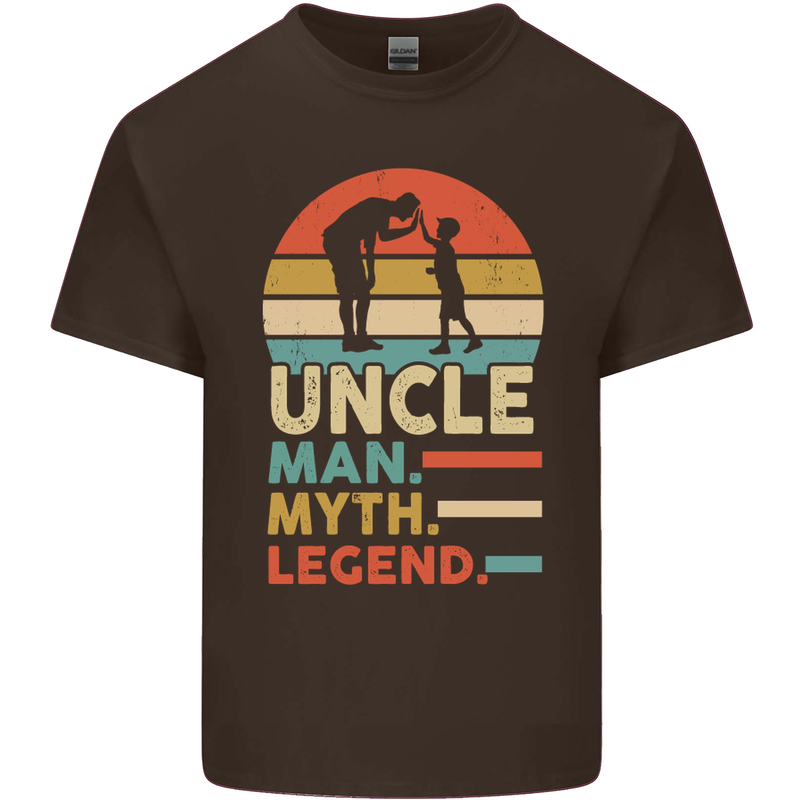 Uncle Man Myth Legend Funny Fathers Day Mens Cotton T-Shirt Tee Top Dark Chocolate