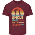 Uncle Man Myth Legend Funny Fathers Day Mens Cotton T-Shirt Tee Top Maroon