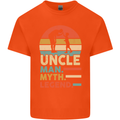 Uncle Man Myth Legend Funny Fathers Day Mens Cotton T-Shirt Tee Top Orange