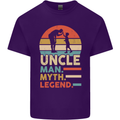 Uncle Man Myth Legend Funny Fathers Day Mens Cotton T-Shirt Tee Top Purple