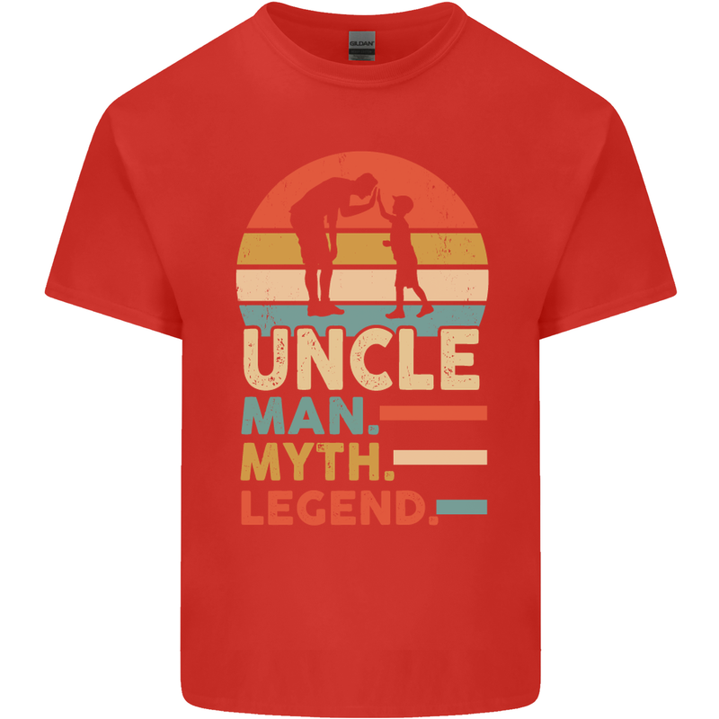Uncle Man Myth Legend Funny Fathers Day Mens Cotton T-Shirt Tee Top Red