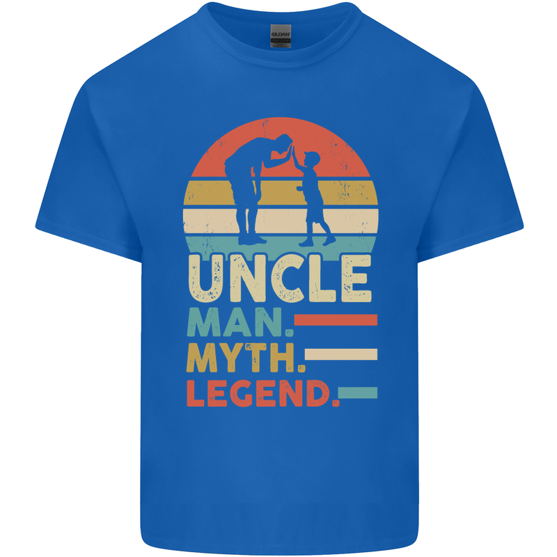 Uncle Man Myth Legend Funny Fathers Day Mens Cotton T-Shirt Tee Top Royal Blue