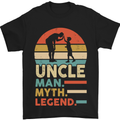 Uncle Man Myth Legend Funny Fathers Day Mens T-Shirt Cotton Gildan Black