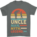Uncle Man Myth Legend Funny Fathers Day Mens T-Shirt Cotton Gildan Charcoal