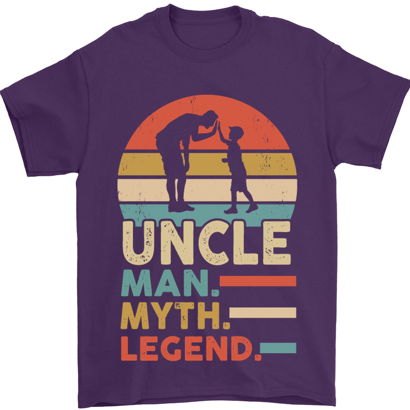 Uncle Man Myth Legend Funny Fathers Day Mens T-Shirt Cotton Gildan Purple
