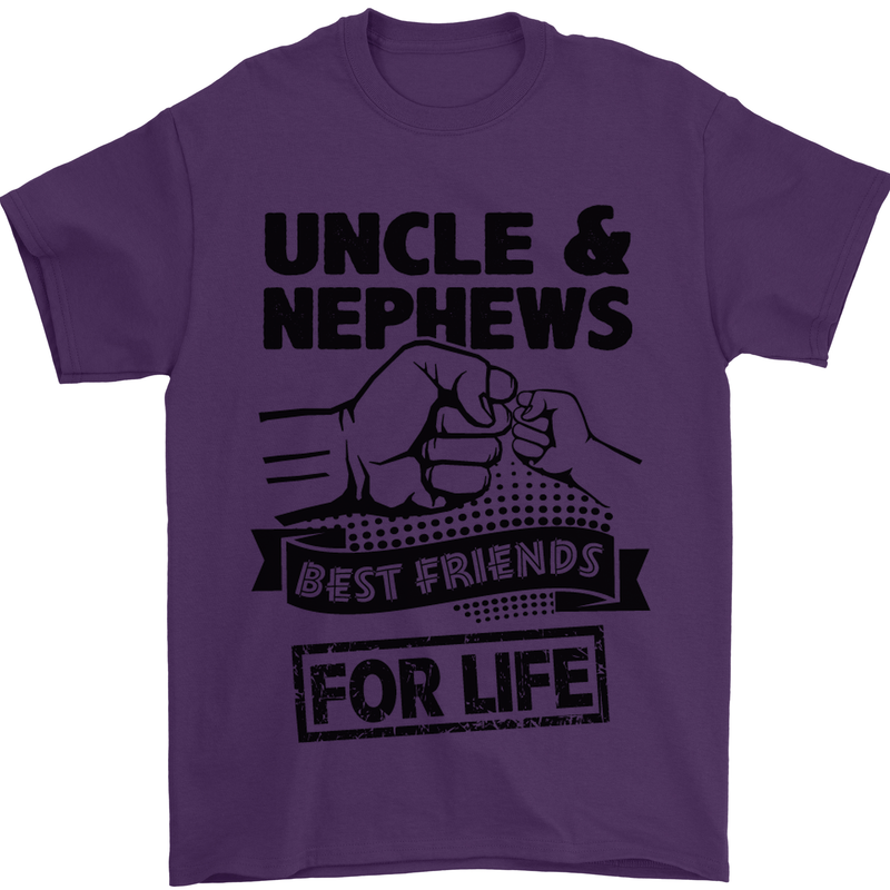 Uncle & Nephews Best Friends Day Funny Mens T-Shirt Cotton Gildan Purple