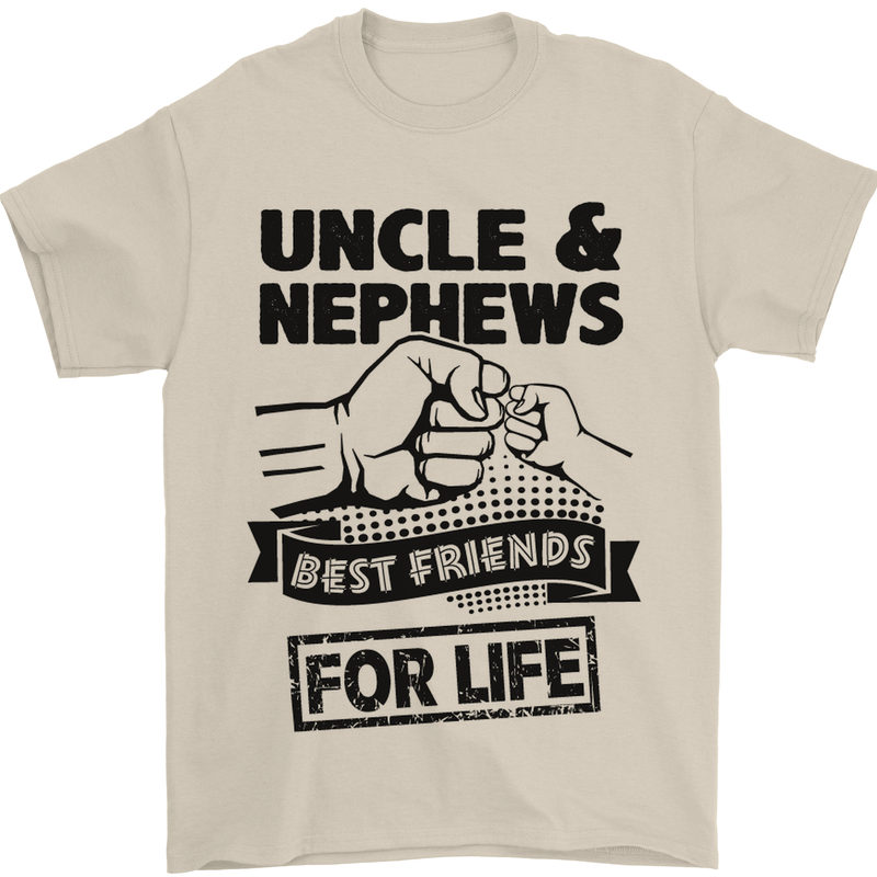 Uncle & Nephews Best Friends Day Funny Mens T-Shirt Cotton Gildan Sand