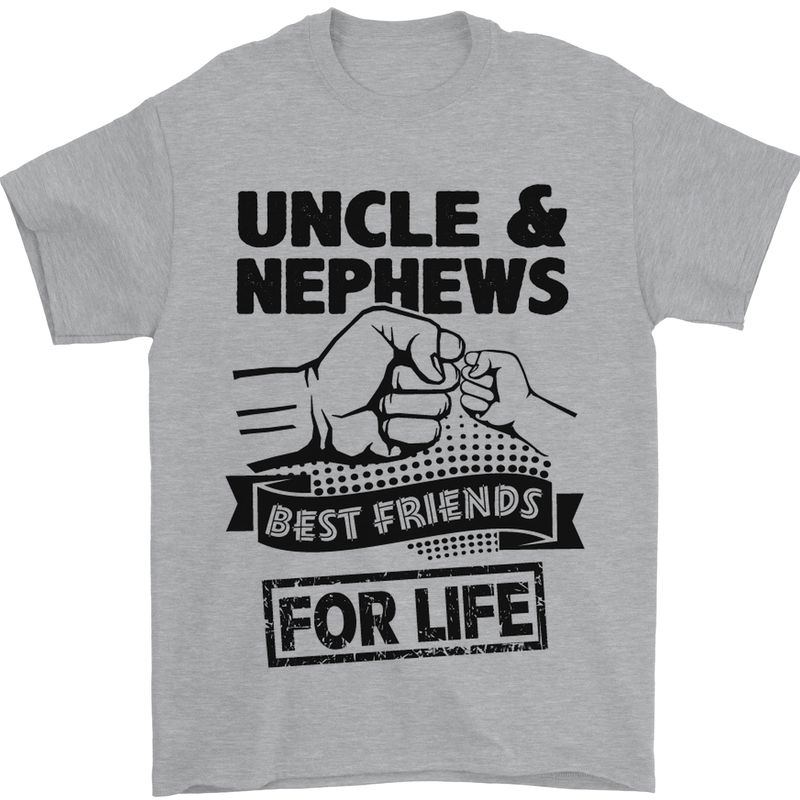 Uncle & Nephews Best Friends Day Funny Mens T-Shirt Cotton Gildan Sports Grey