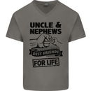 Uncle & Nephews Best Friends Day Funny Mens V-Neck Cotton T-Shirt Charcoal