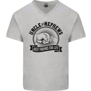 Uncle & Nephews Best Friends Uncle's Day Mens V-Neck Cotton T-Shirt Sports Grey