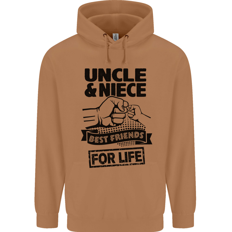 Uncle & Niece Friends for Life Funny Day Mens 80% Cotton Hoodie Caramel Latte