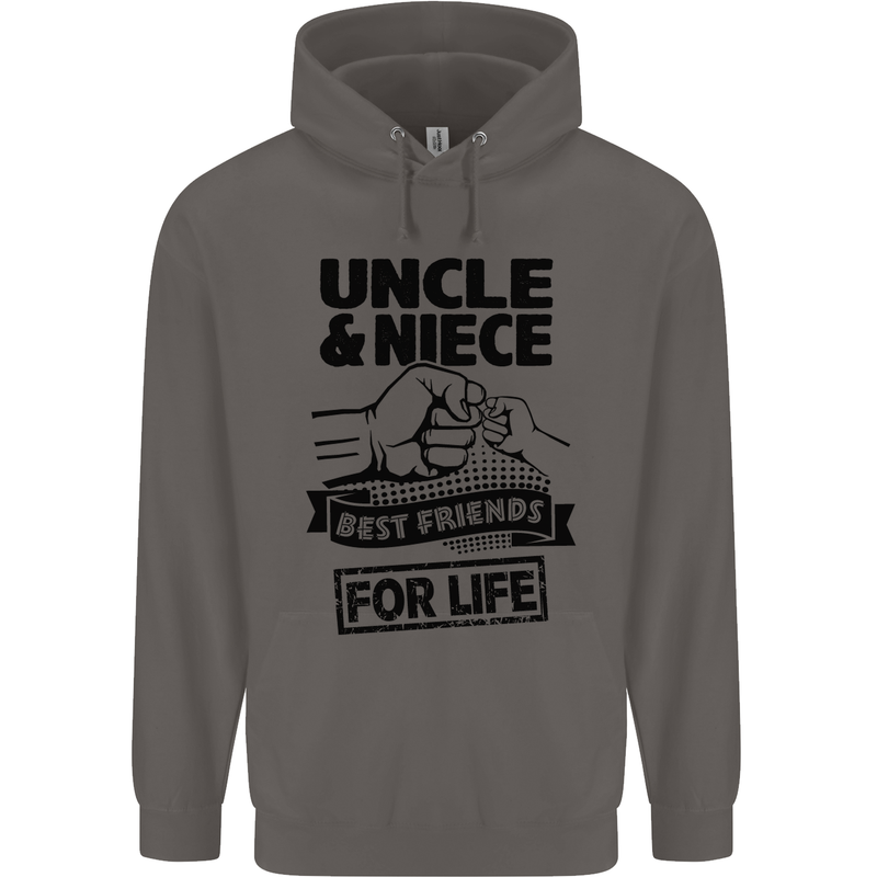 Uncle & Niece Friends for Life Funny Day Mens 80% Cotton Hoodie Charcoal
