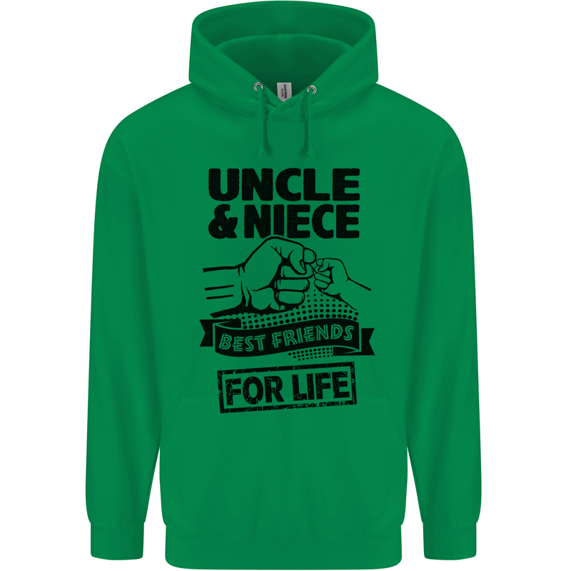 Uncle & Niece Friends for Life Funny Day Mens 80% Cotton Hoodie Irish Green