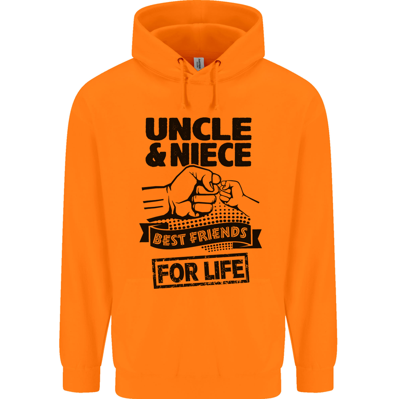 Uncle & Niece Friends for Life Funny Day Mens 80% Cotton Hoodie Orange