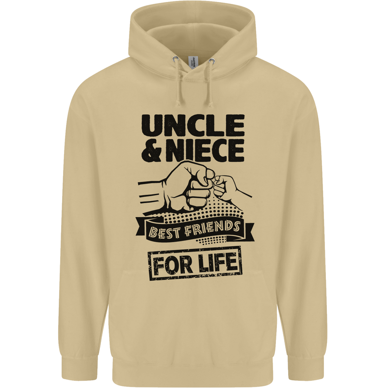 Uncle & Niece Friends for Life Funny Day Mens 80% Cotton Hoodie Sand