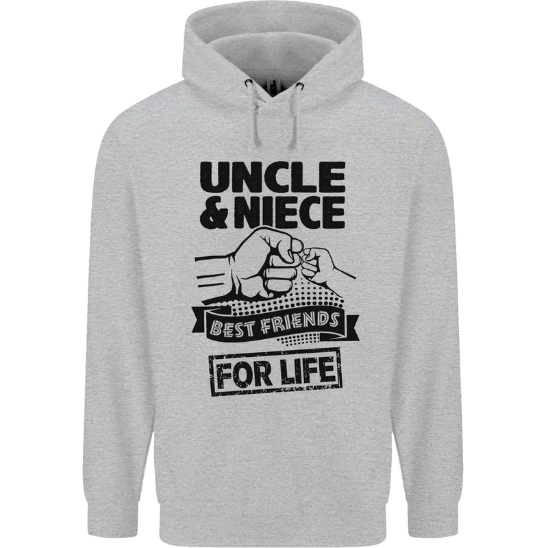 Uncle & Niece Friends for Life Funny Day Mens 80% Cotton Hoodie Sports Grey
