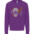 Underground DJ Skull DJing Music Mens Sweatshirt Jumper Purple