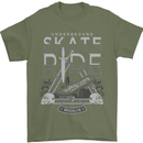 Underground Skate Ride Skateboard Mens T-Shirt Cotton Gildan Military Green