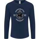 Underwater Aquanaut Scuba Diving Diver Mens Long Sleeve T-Shirt Navy Blue
