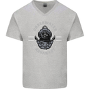 Underwater Aquanaut Scuba Diving Diver Mens V-Neck Cotton T-Shirt Sports Grey