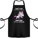 Unicorn I Don't Fart Funny Farting Farter Cotton Apron 100% Organic Black