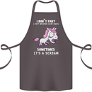 Unicorn I Don't Fart Funny Farting Farter Cotton Apron 100% Organic Dark Grey