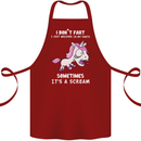 Unicorn I Don't Fart Funny Farting Farter Cotton Apron 100% Organic Maroon